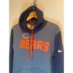Men's Chicago Bears Nike Heathered Charcoal/Navy Surrey Legacy Pullover Hoodie M